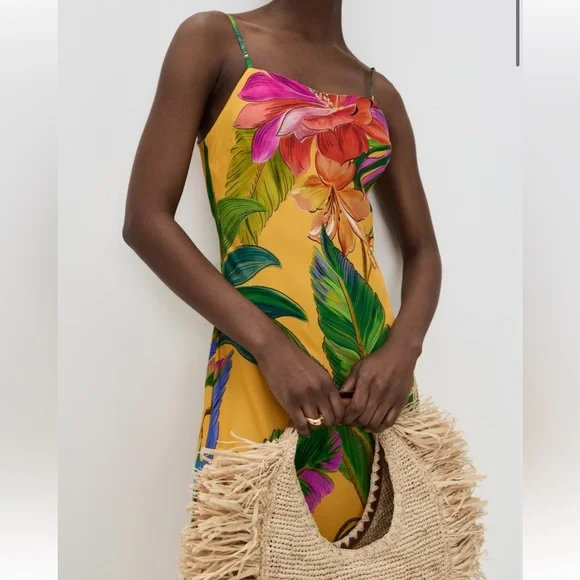 Farm Rio Colorful Tropical maxi slip dress - Picture 3 of 11